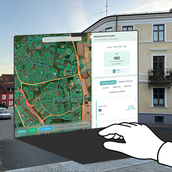 För städer – Trafikflöden och beläggning på alla stadens gator.