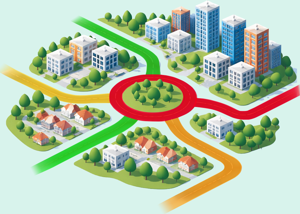 Stadsvy – trafik och parkering